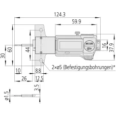 Digitale ABS Reifenprofiltiefenmessschieber IP67 571-200-20