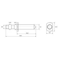 Diamanteindringkörper Rockwell ISO 6508-2 lange Form 63DIA008