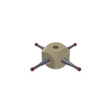 Würfelstern M5, Kugel Rubin, ∅ 2,5 mm
