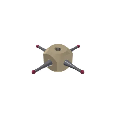 Würfelstern M5, Kugel Rubin, ∅ 2,5 mm