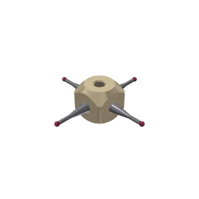 Würfelstern M5, Kugel Rubin, ∅ 2 mm