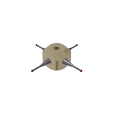 Würfelstern M5, Kugel Rubin, ∅ 1,5 mm