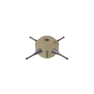 Würfelstern M5, Kugel Rubin, ∅ 1,5 mm