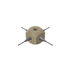 Würfelstern M5, Kugel Rubin, ∅ 1 mm