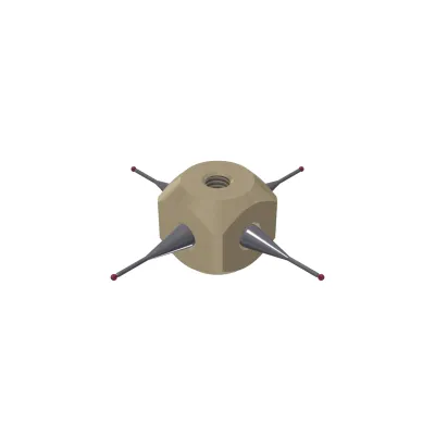 Würfelstern M5, Kugel Rubin, ∅ 1 mm
