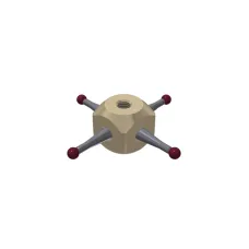 Würfelstern M5, Kugel Rubin, ∅ 3,5 mm