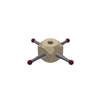 Würfelstern M5, Kugel Rubin, ∅ 3,5 mm