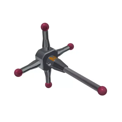 5-Wege-Taster, M2, Kugel Rubin, ∅ 2 mm
