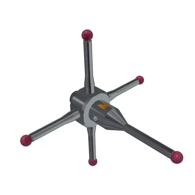 5-Wege-Taster M3, Kugel Rubin, ∅ 2 mm